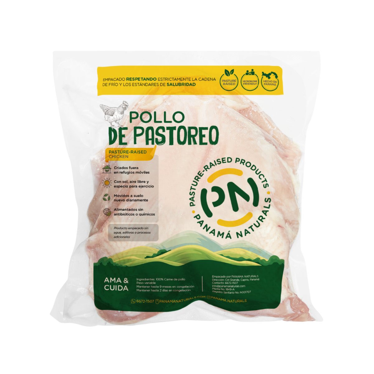 Panamá Naturals Pechuga de pollo con hueso 0.85 - 1kg