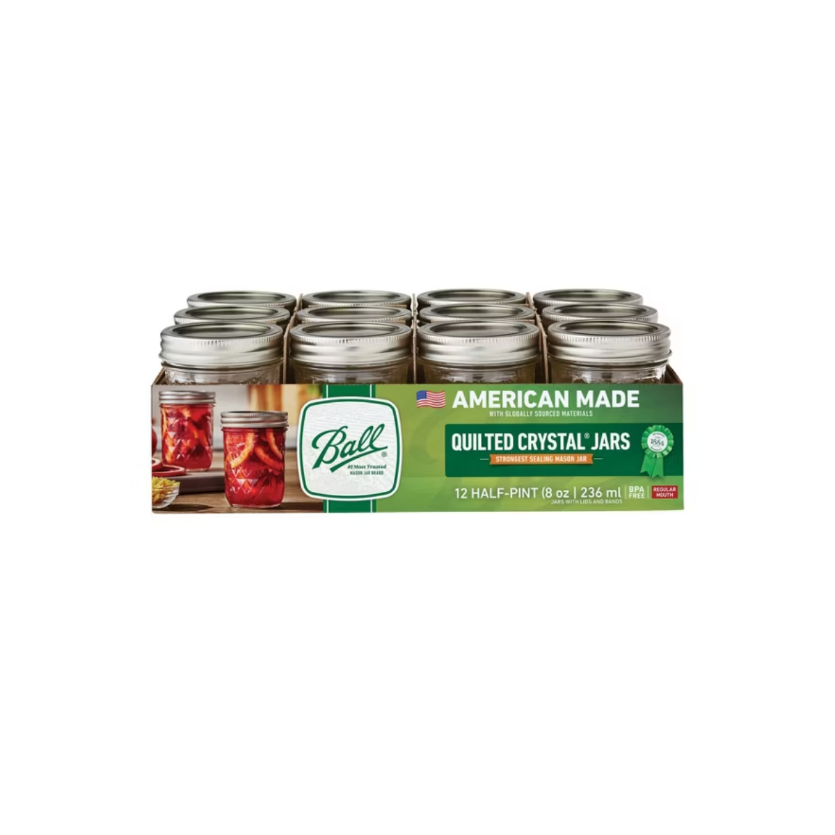 Ball Canning Jar Quiltd 8oz