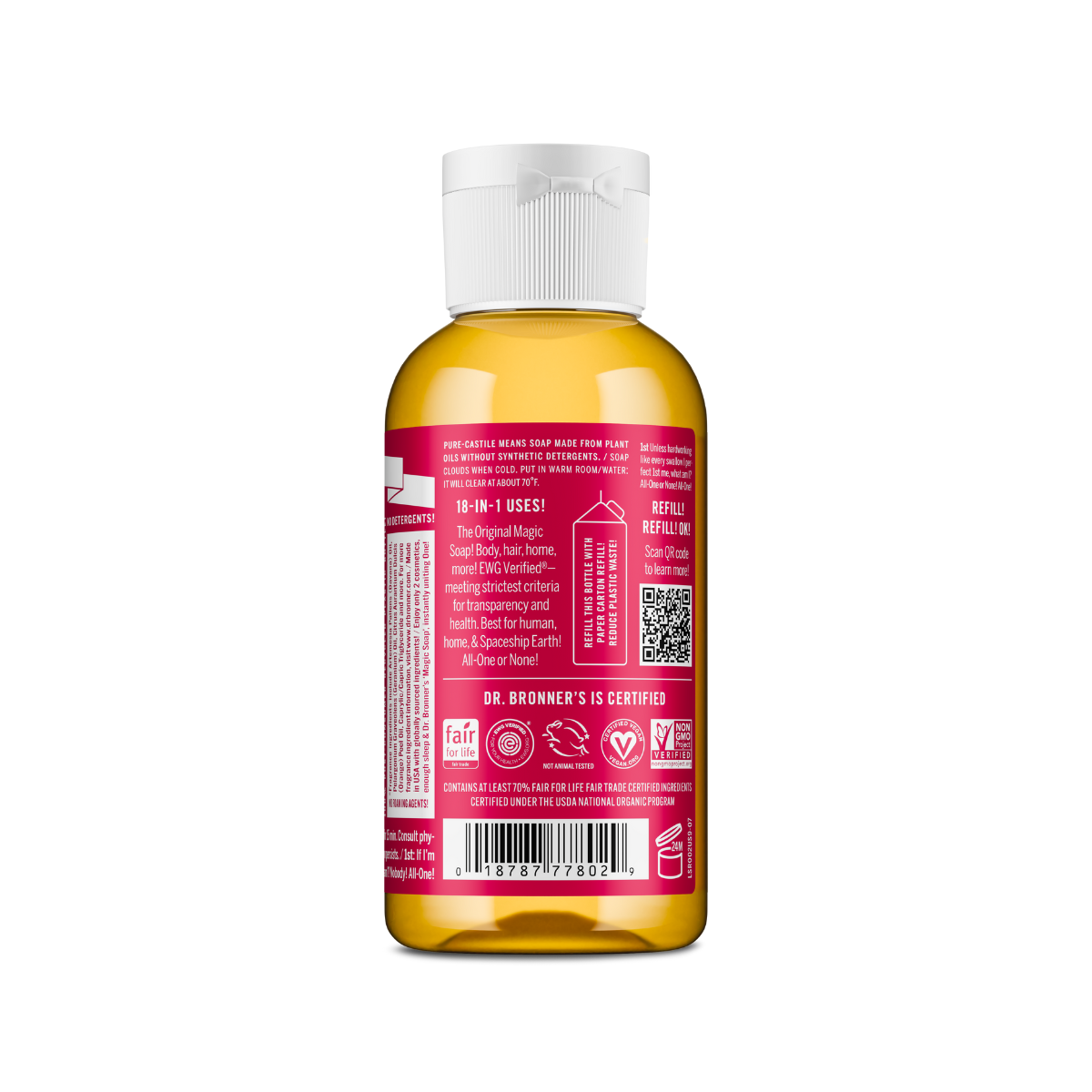 Dr. Bronner's Soap Rose Liquid 2oz