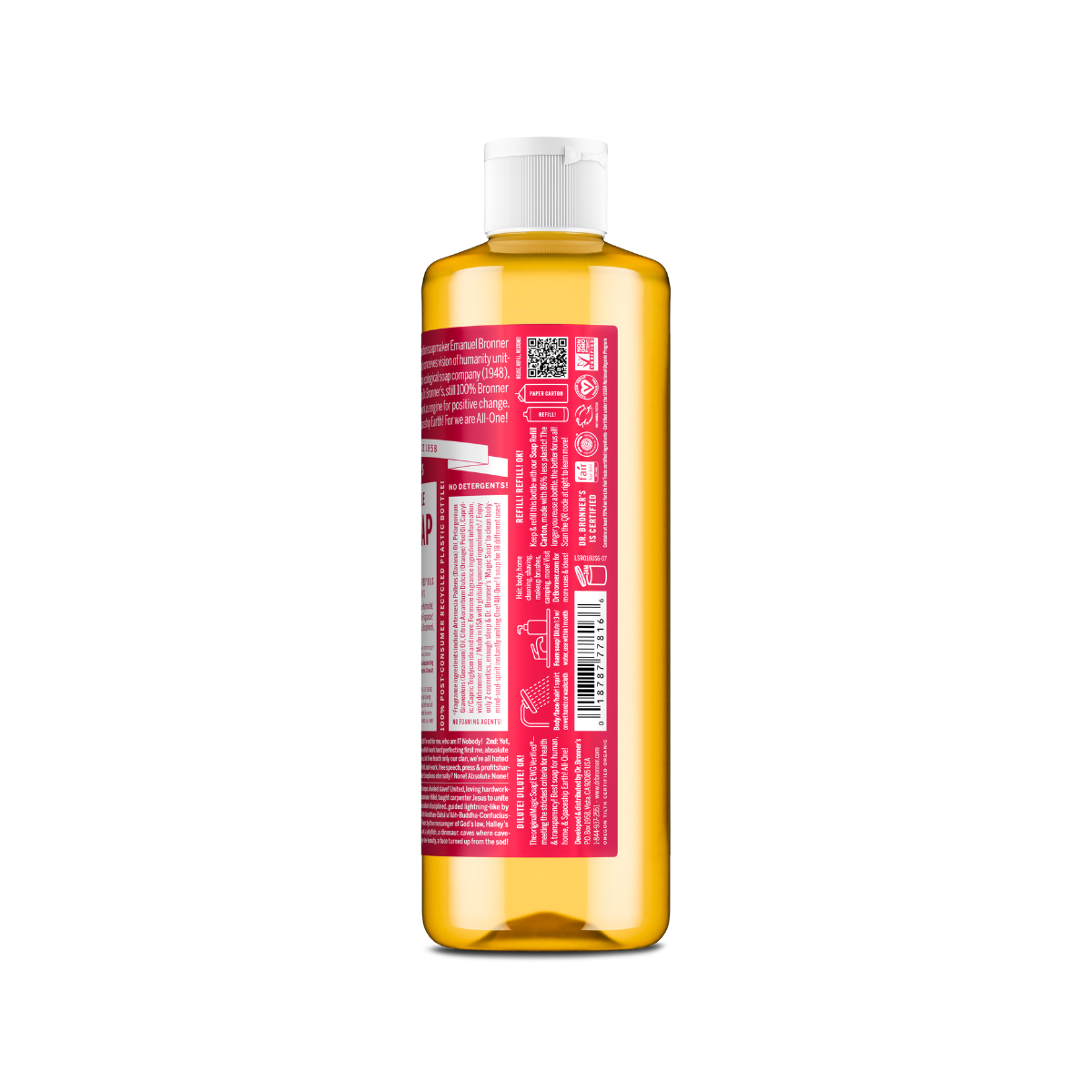 Dr. Bronner's Soap Rose Liquid 16oz