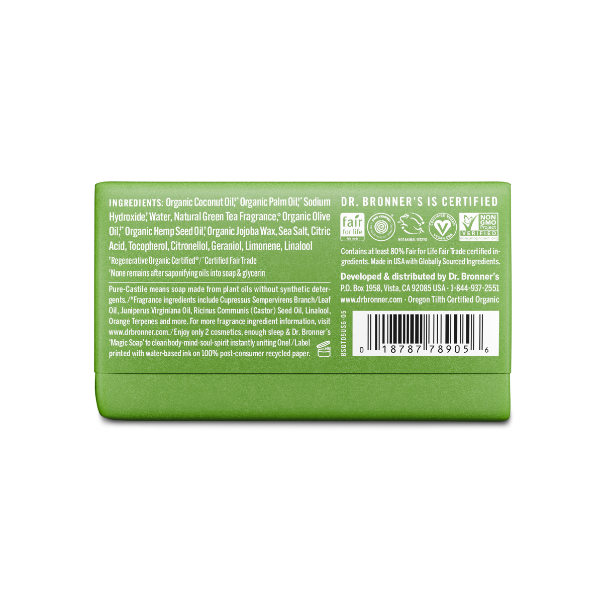 Dr. Bronner's Soap Green Tea Bar