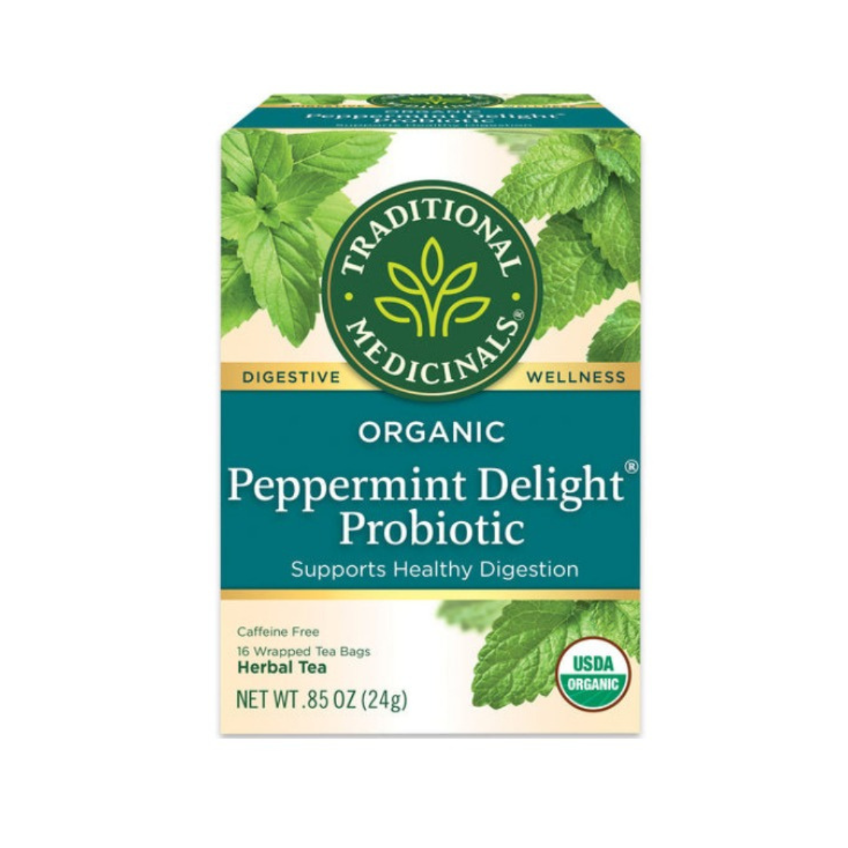 Traditional Medicinals Organic Peppermint Delight Probiotic Tea 16 c