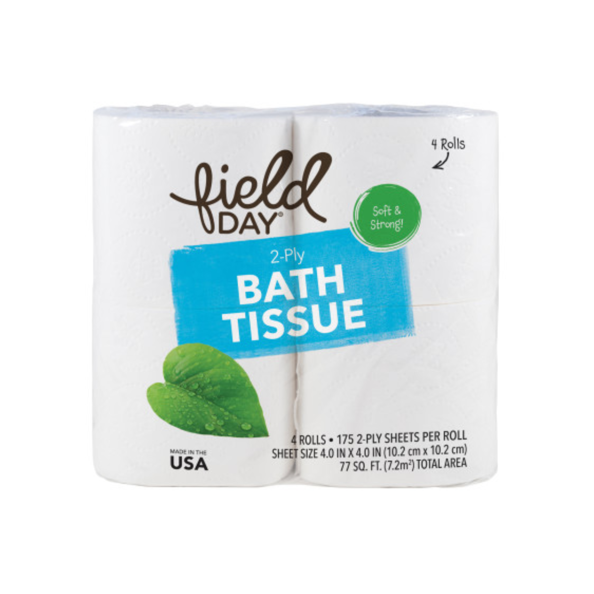 Field Day 100 percent Recycled Bath Tissue 175c 4pack