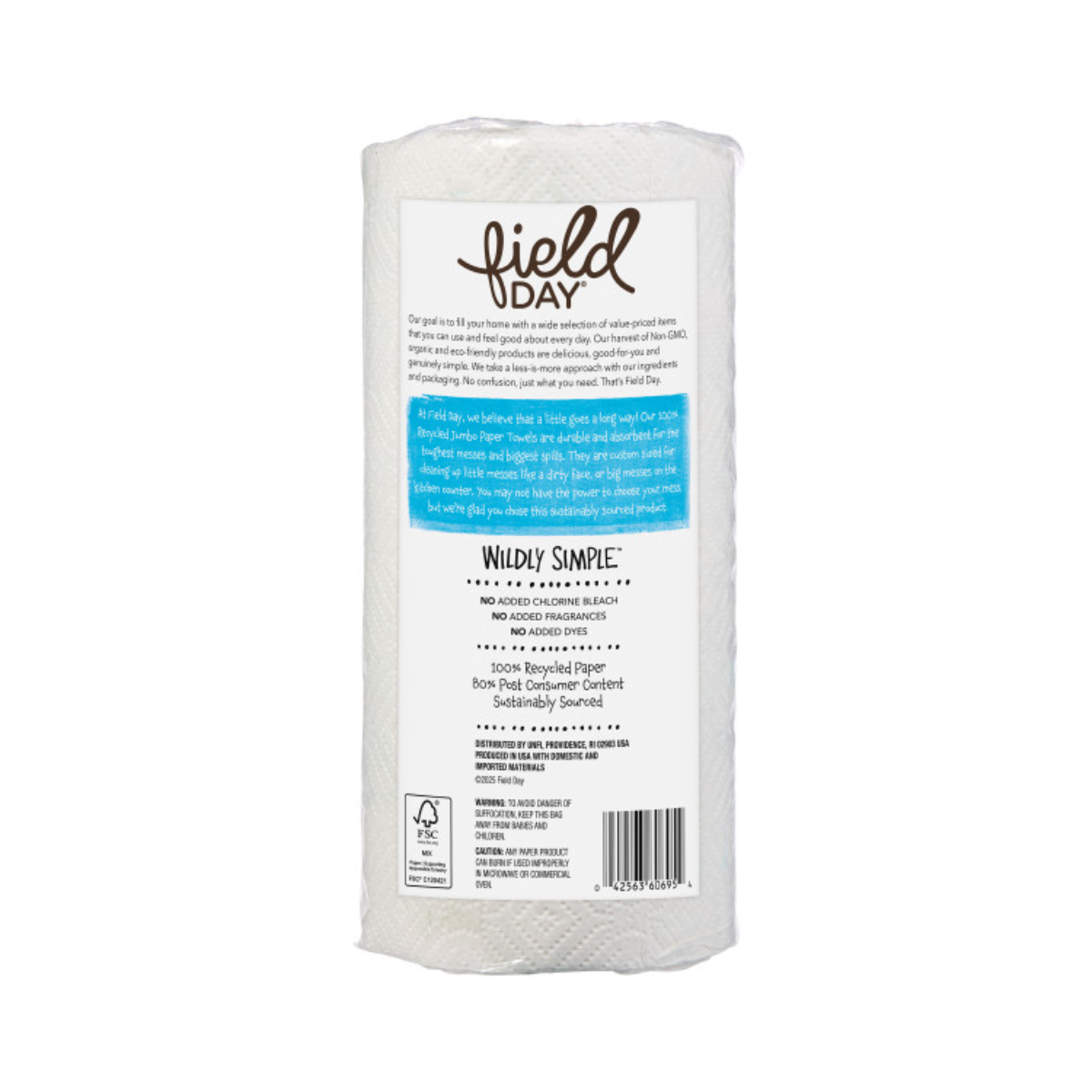 Field Day 100% Recycled 2-Ply Paper Towels Custom Size 140 Sheet 1c