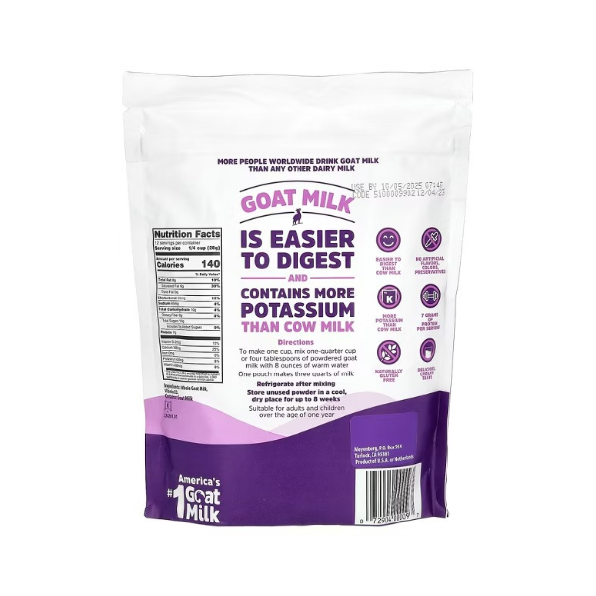 Meyenberg Goat Milk Whole Powdered Goat Milk 12oz