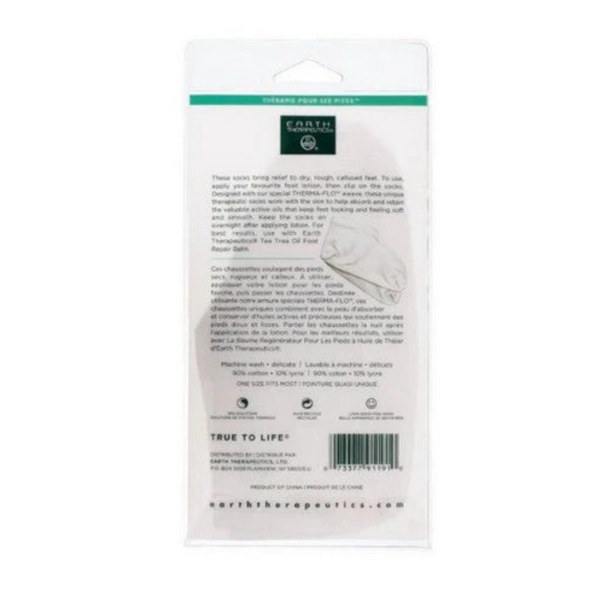 Earth Therapeutics Moisturizing Foot Sock 1 Pair