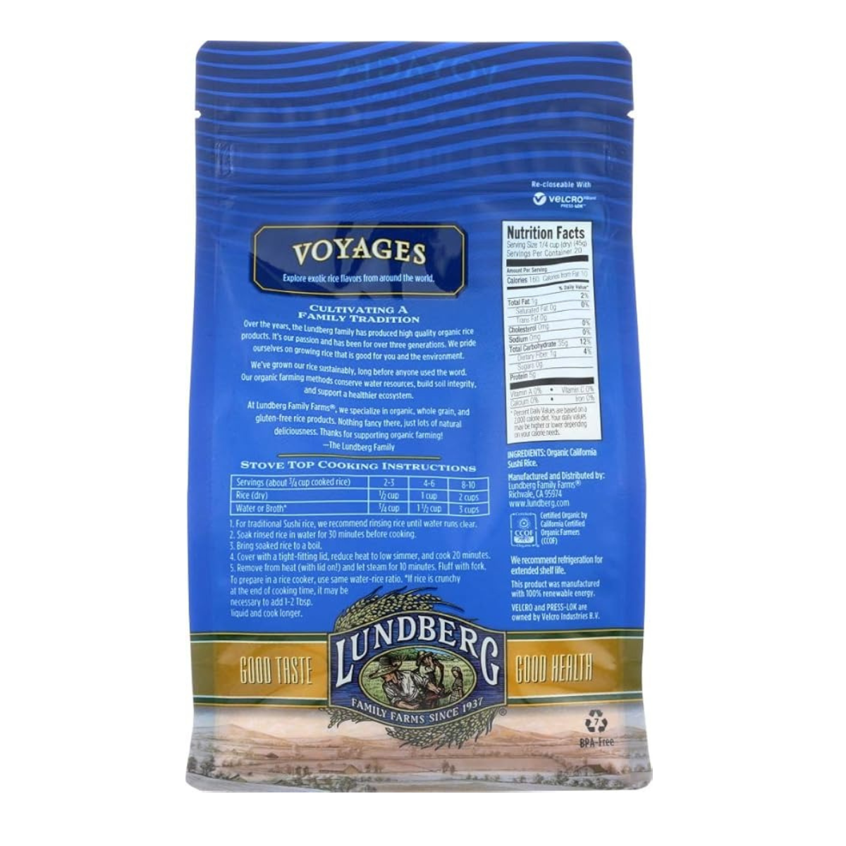 Lundberg Organic California Sushi Rice 2lb