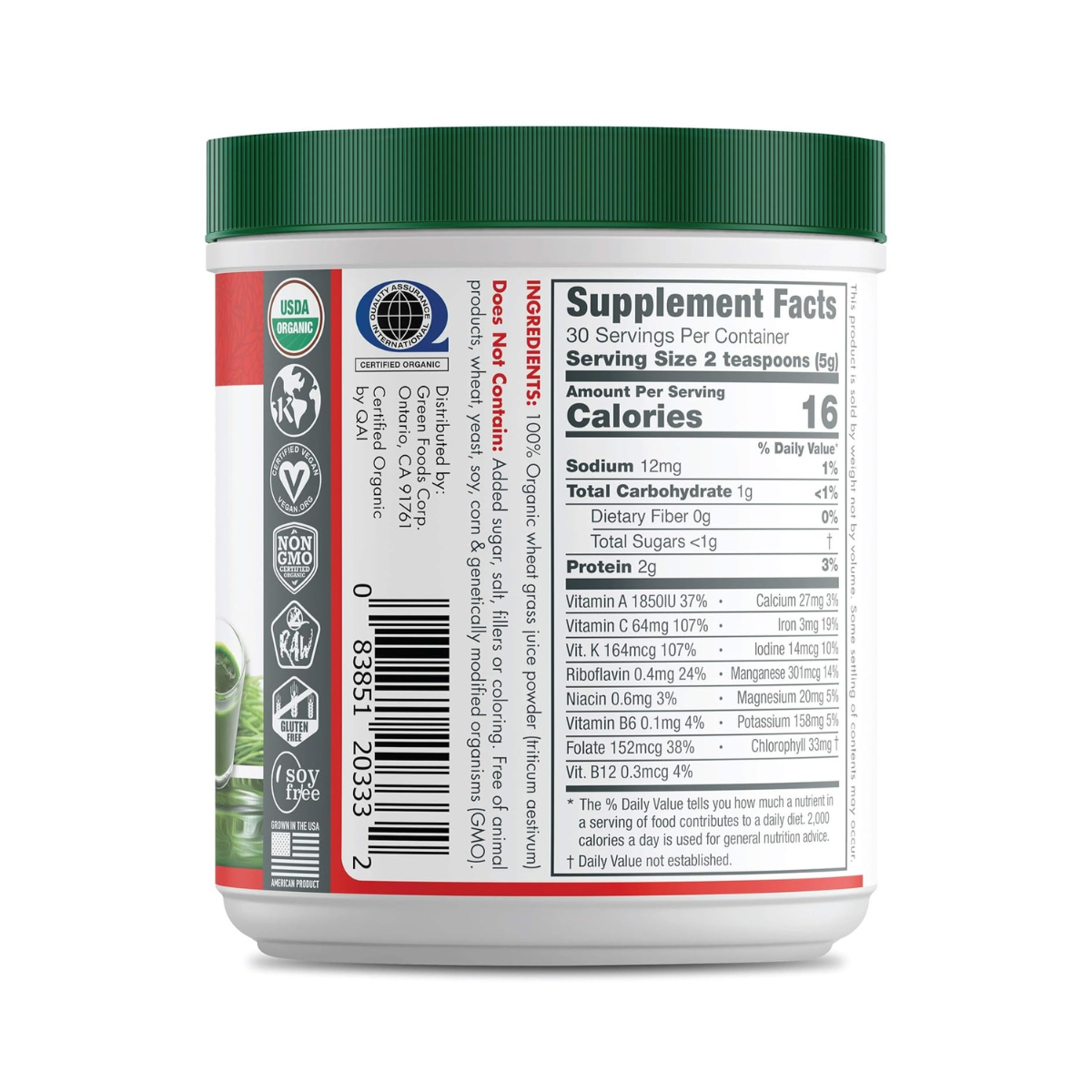 Green Foods Wheatgrass Powder 5.3oz