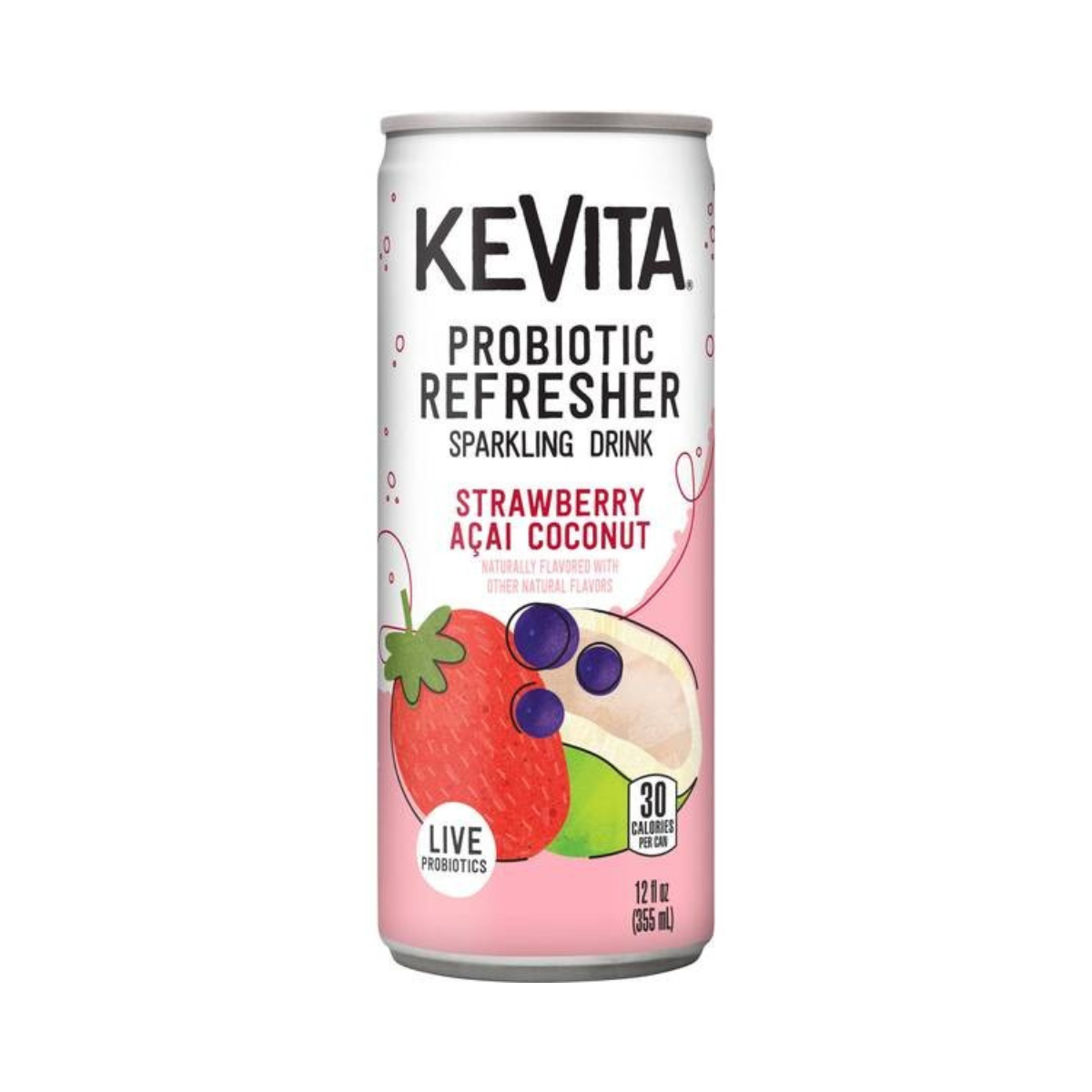 KeVita Priobiotic Refresher Sparkling Strawberry Acai Coconut 12oz
