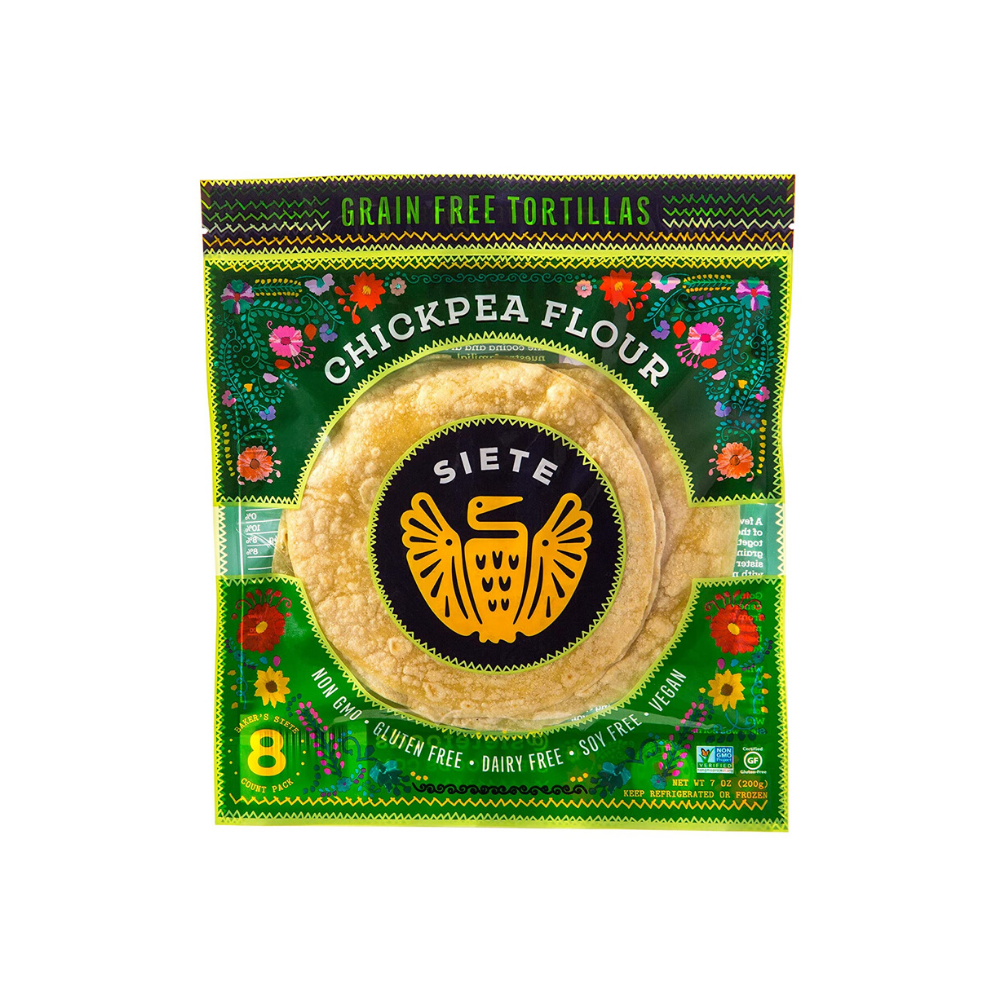 Siete Frozen Tortilla Garbanzo GF 8c