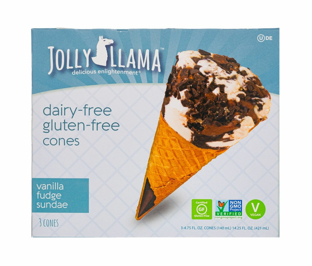 Jolly Llama Ice Cream Cone Vanil Fudg V GF 3c