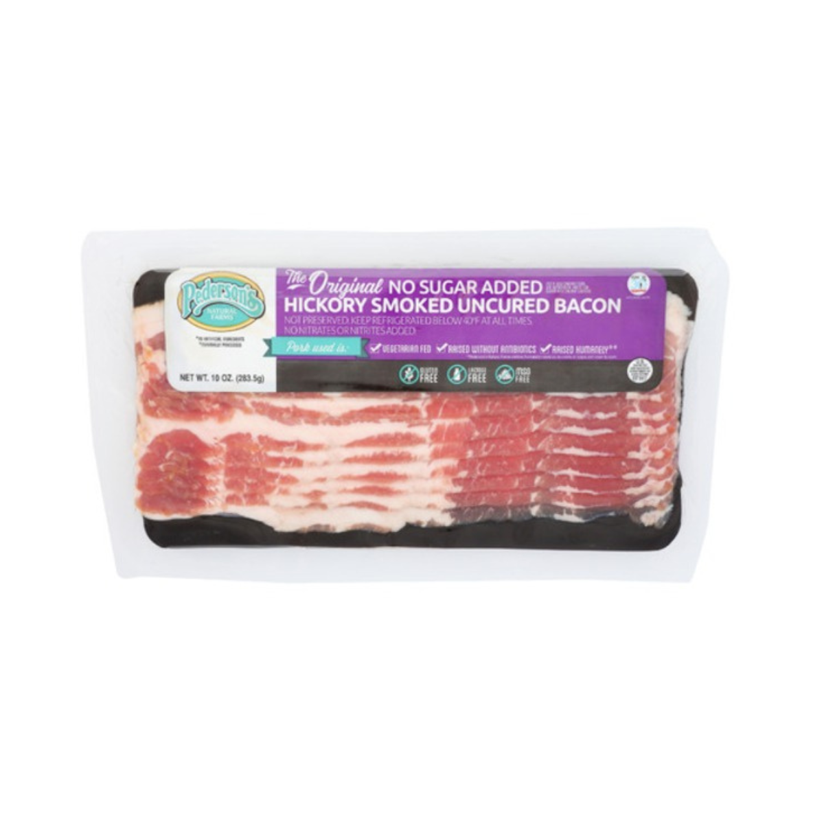 Pederson's Natural Farms No Sugar Added Hickory Smoked Uncured Bacon 10oz
