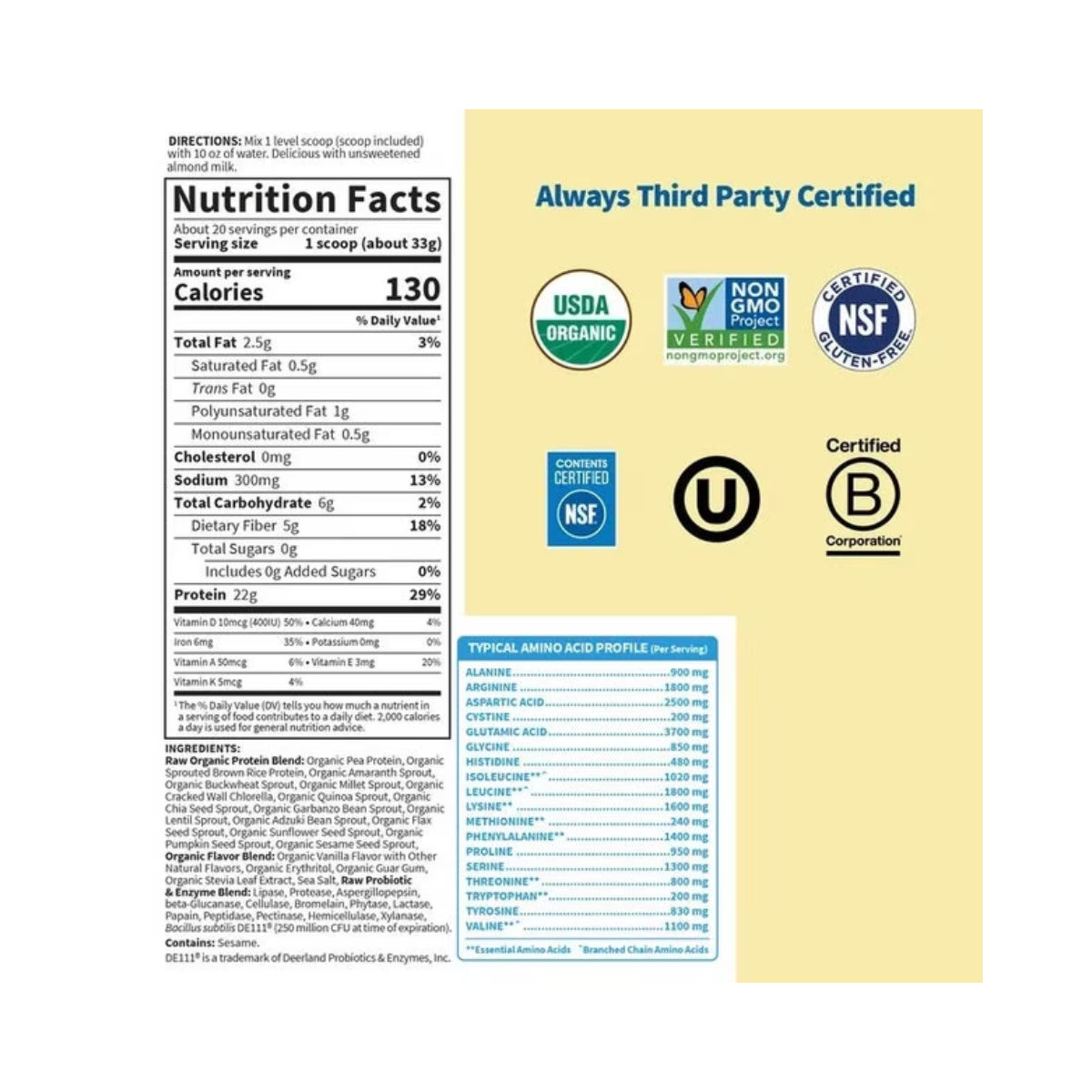 Garden Of Life Protein Vanilla Raw OG 631g