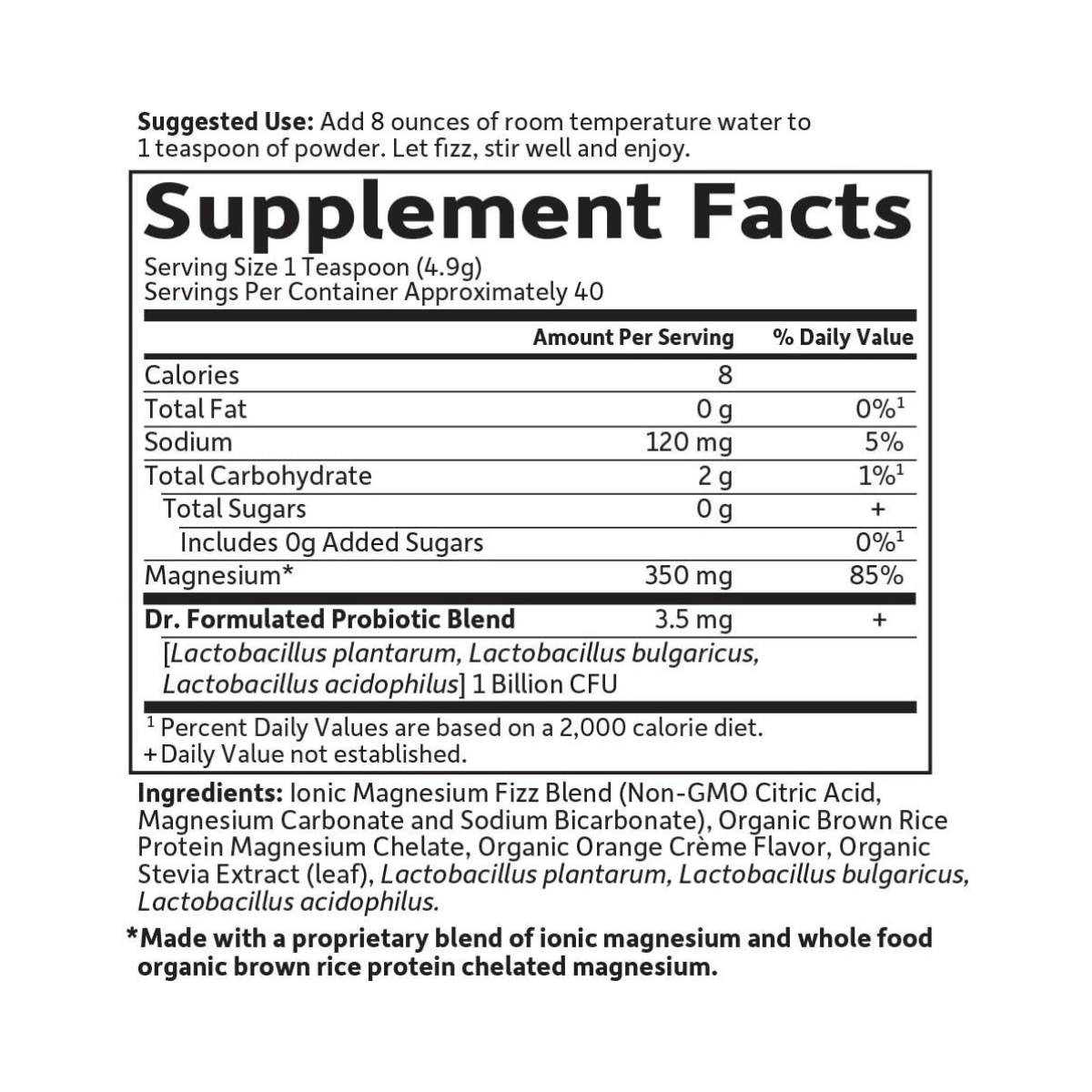 Garden Of Life Dr. Formulated Magnesium Raspberry Lemon Powder 198.4g