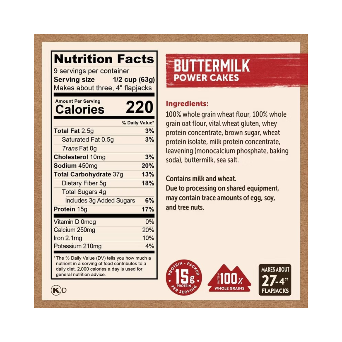 Kodiak Cakes Protein-Packed Power Cakes Buttermilk Pancake and Waffle Mix 20oz