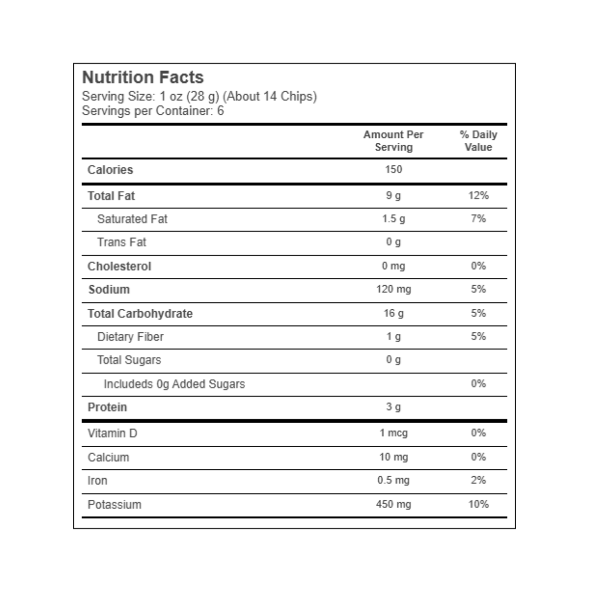 Boulder Canyon Chip Potato Avocado Sea Salt 6c