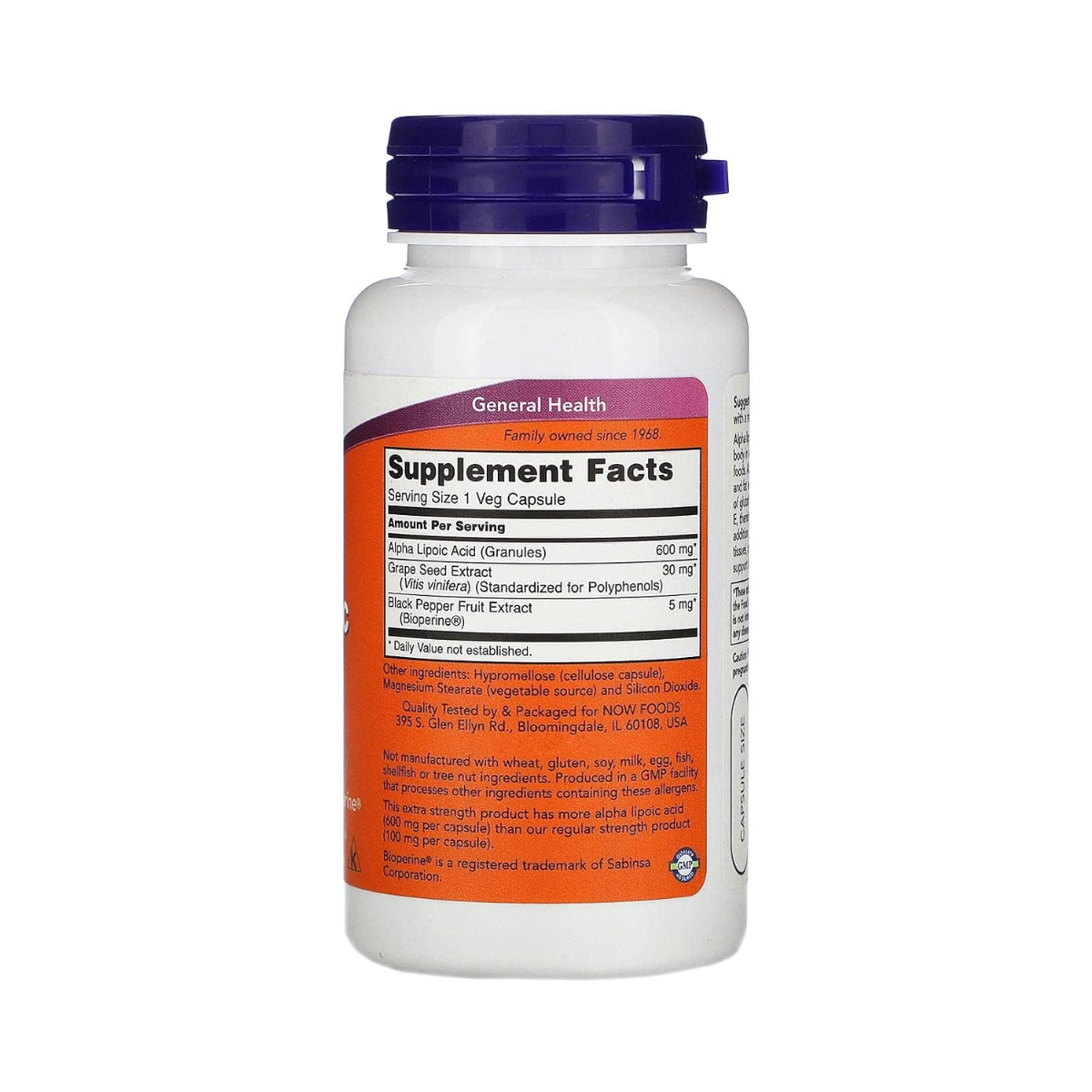 Alpha Lipoic Acid Extra Strength 600mg V 60c
