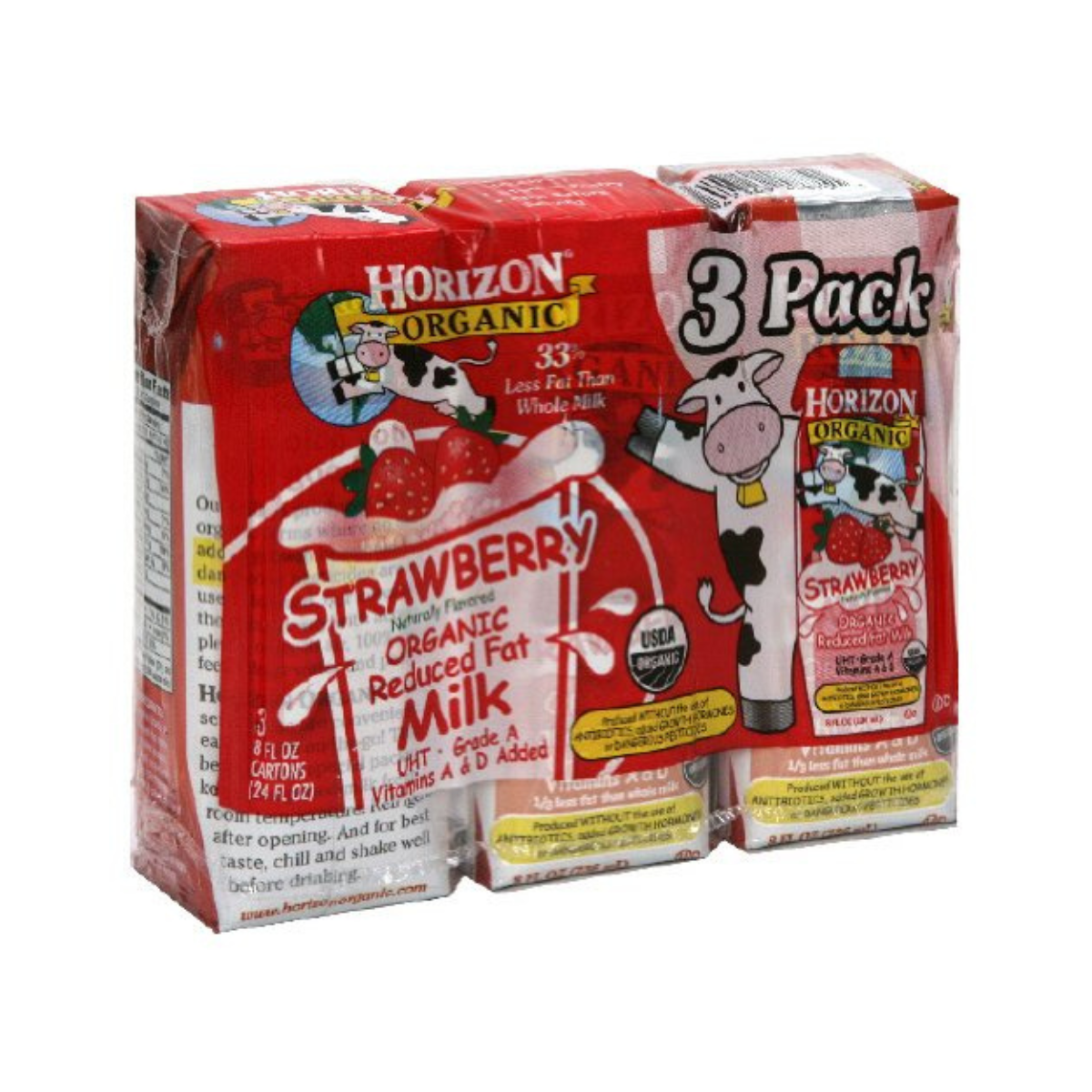 Horizon Organic Low Fat Strawberry Milk 3c