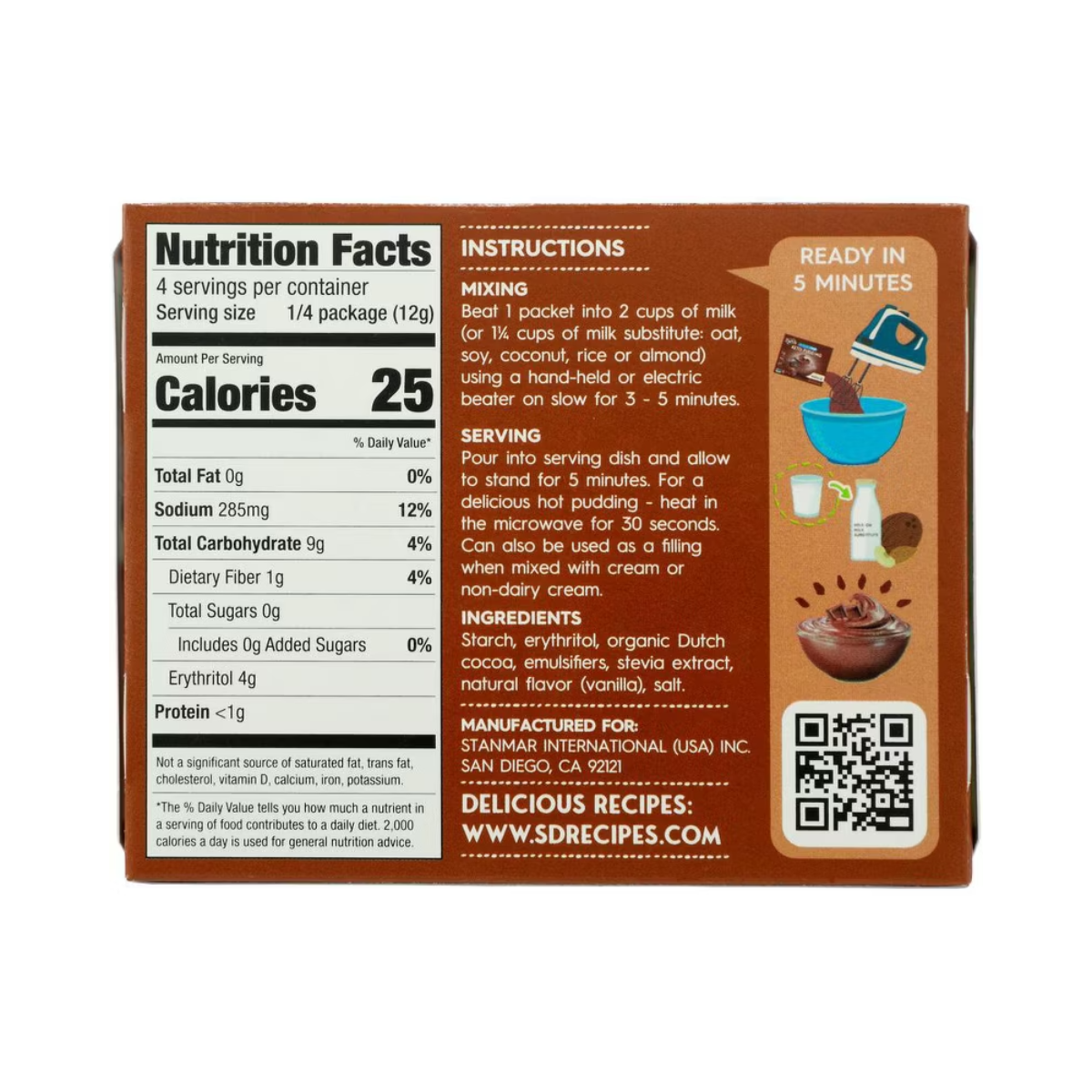 Simply Delish Chocolate Keto Pudding 1.7oz