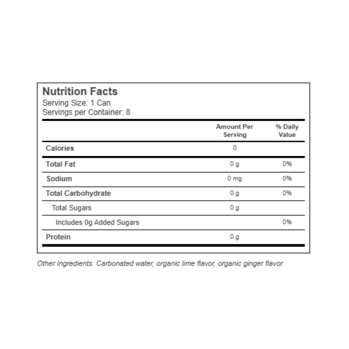 Nixie Water Sparkling Lime Ginger OG 8c
