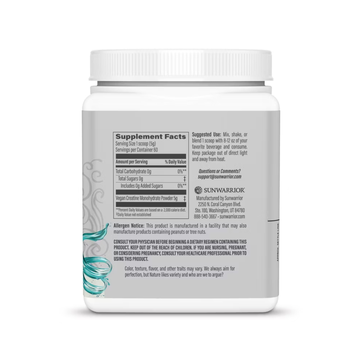 Sunwarrior Active Creatine Powder Lemonade Flavor V 12.34oz