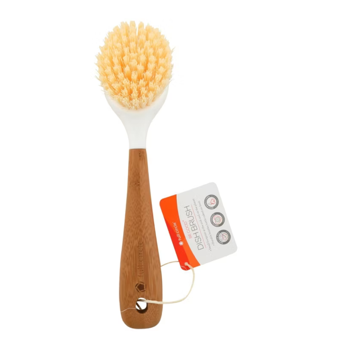Full Circle Home Bamboo Dish Brush White 1c