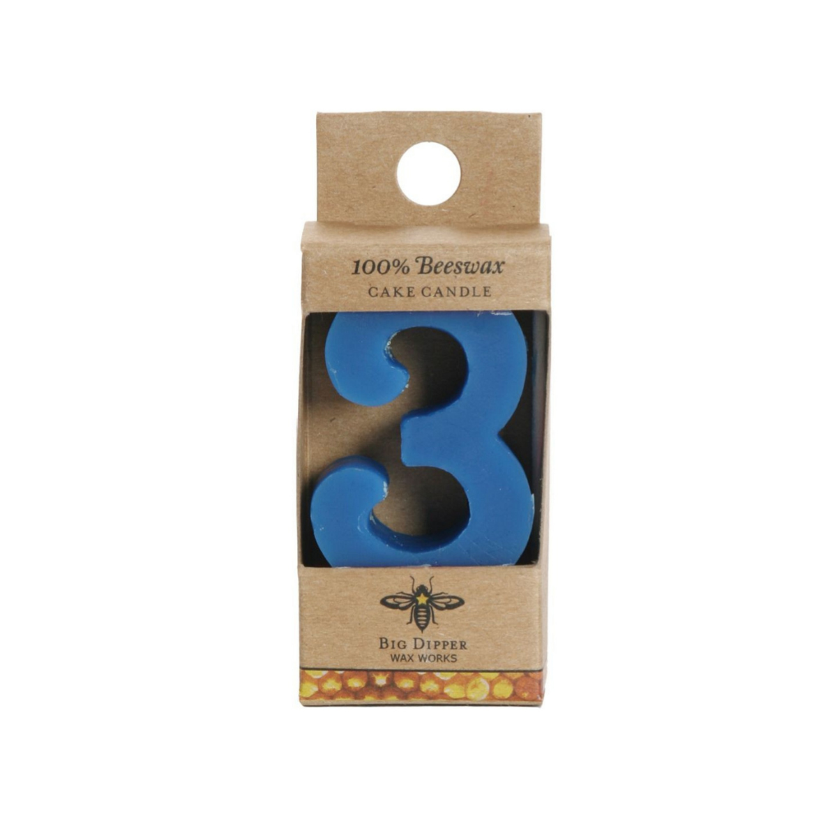 Big Dipper Beeswax birthday candle number 3