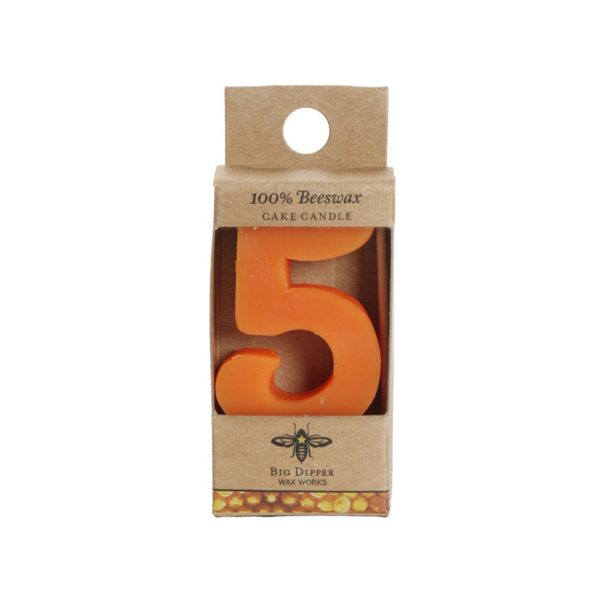 Big Dipper Beeswax birthday candle number 5