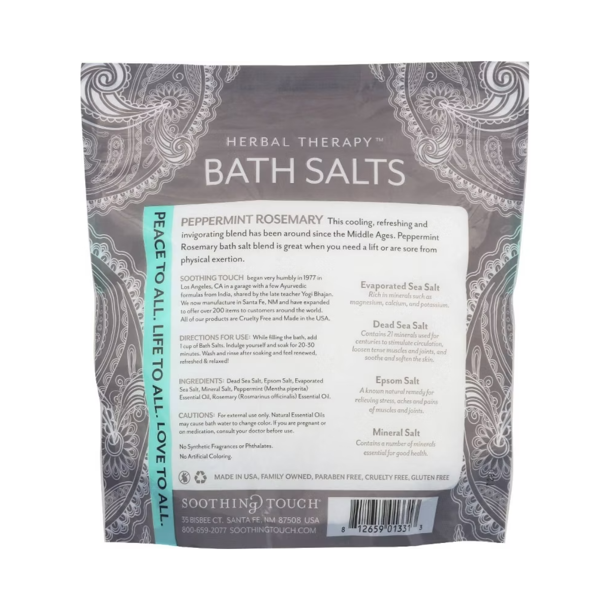 Soothing Touch Invigorating Peppermint Rosemary Bath Salts 32 oz