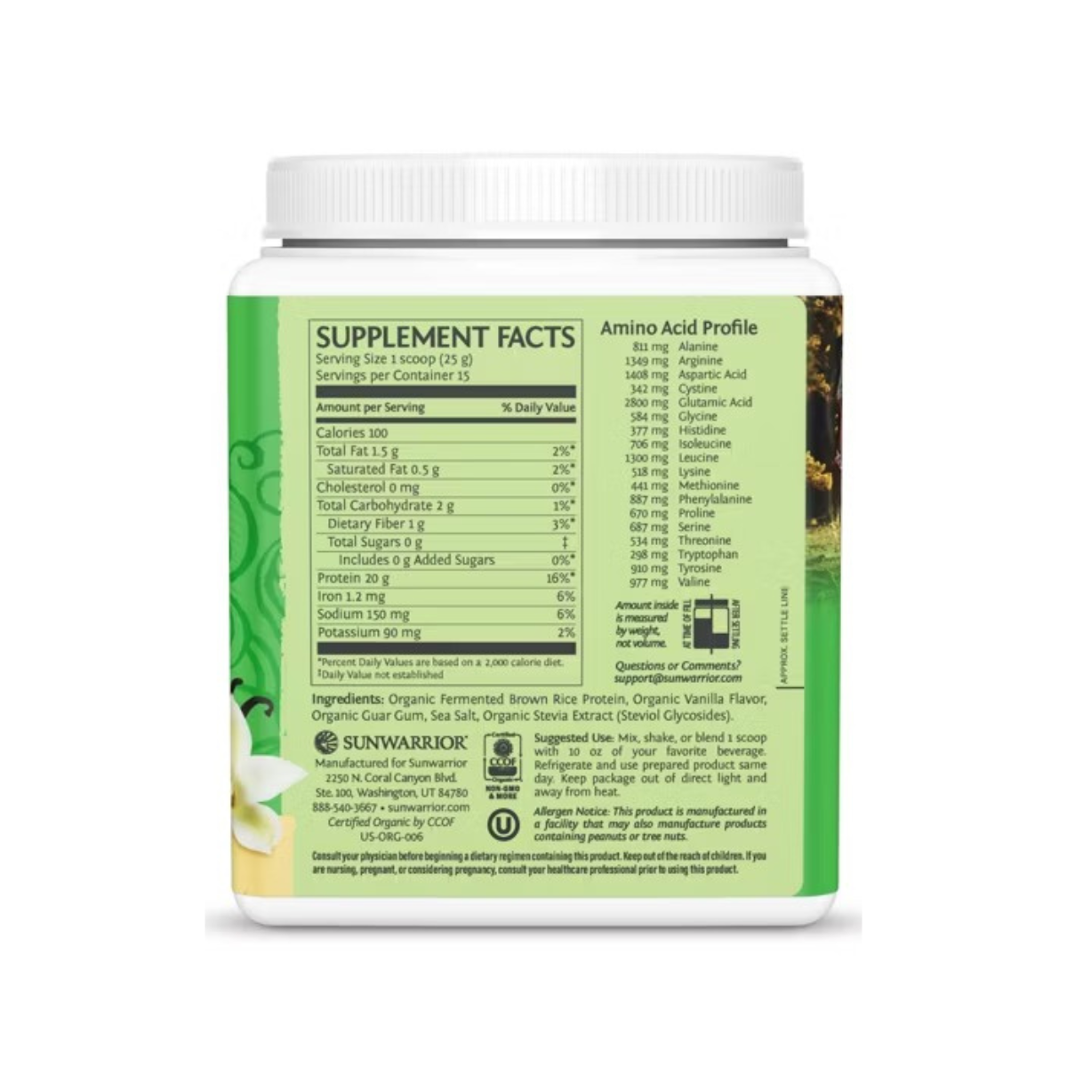 Sunwarrior Protein Classic Vanilla OG 13.2oz