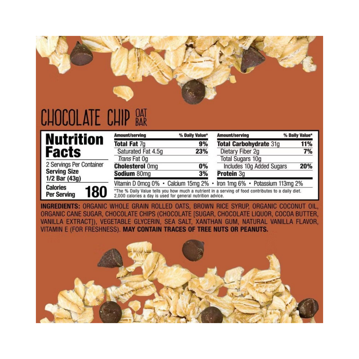 Bobo's Chocolate Chip Oat Bar 3oz