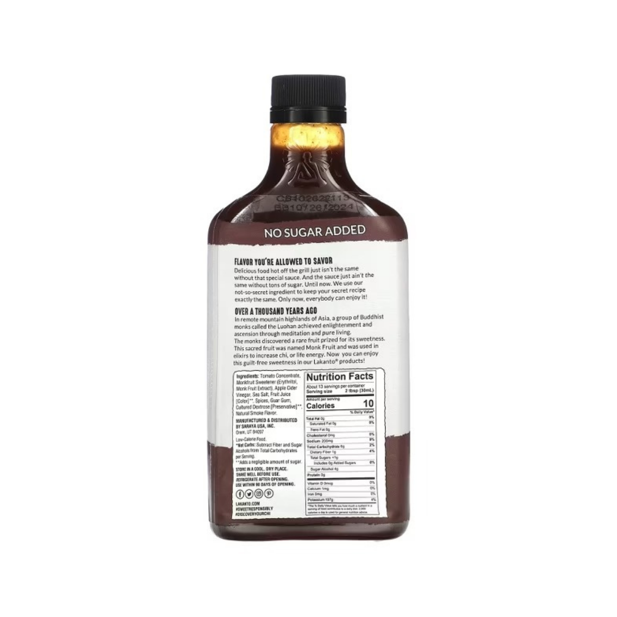 Lakanto Monkfruit Sweetened BBQ Sauce Original 13fl oz