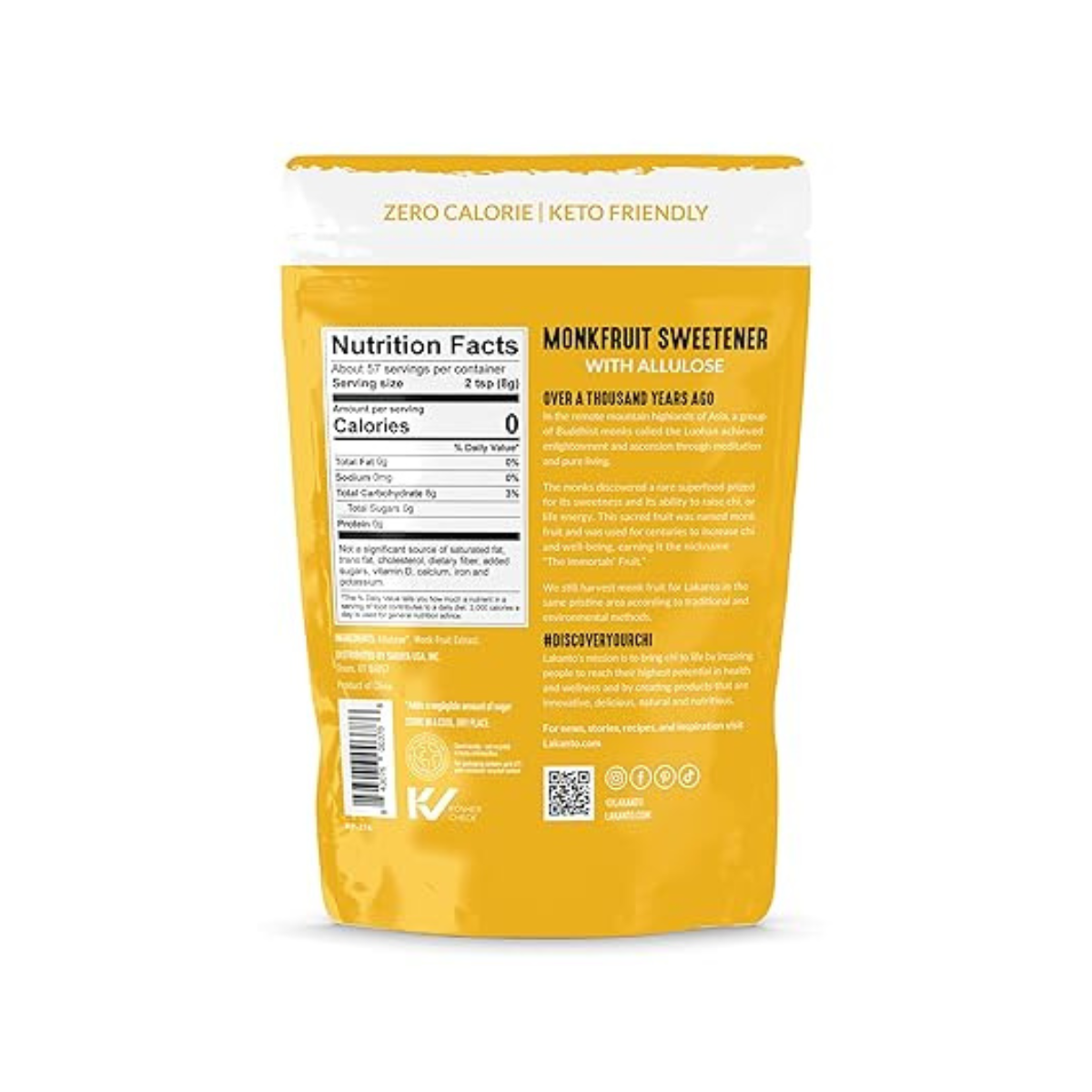 Lankato Golden Monkfruit and Allulose Sweetener Raw Cane Sugar Replacement 8oz