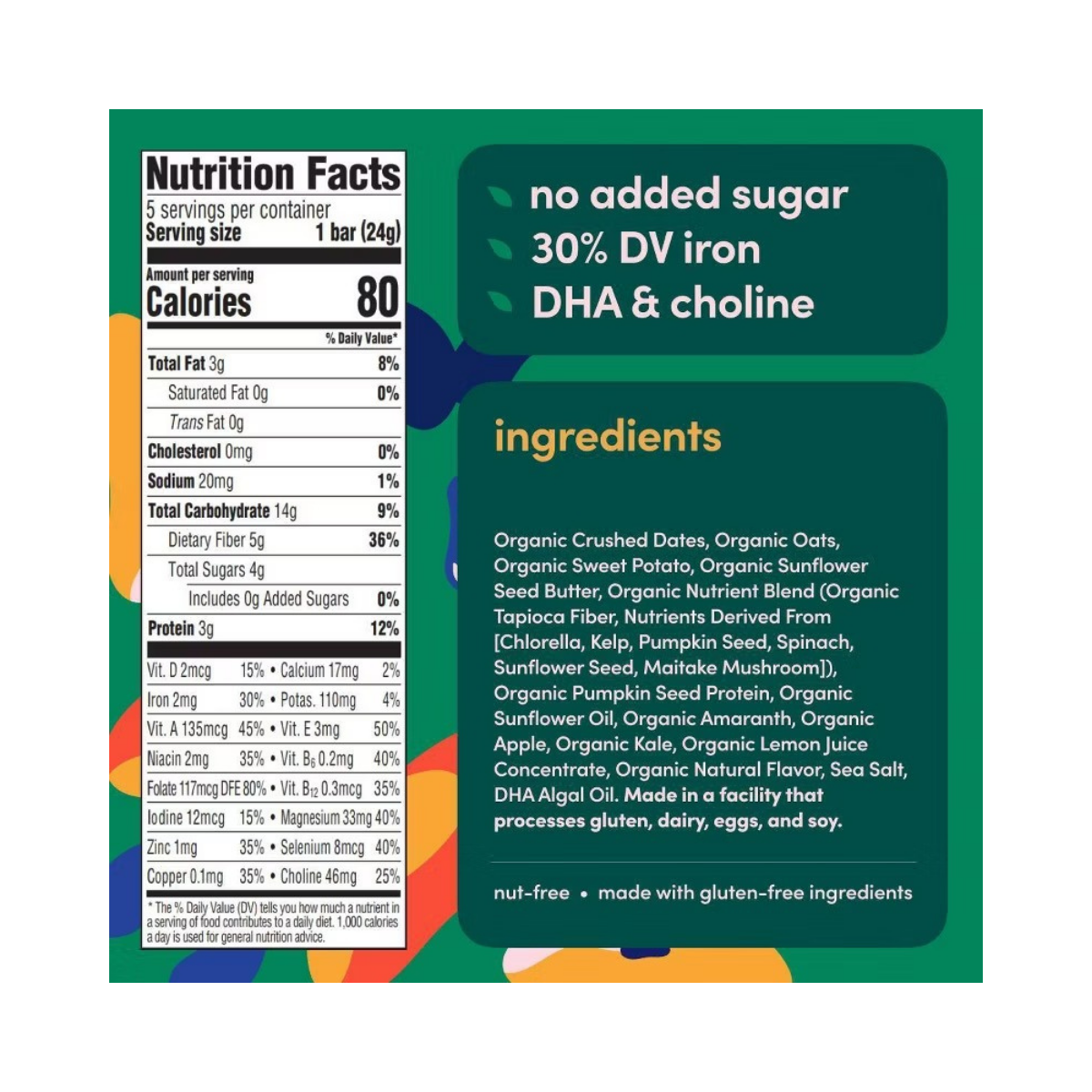 Cerebelly Organic Apple Kale Smart Snack Bars 5c