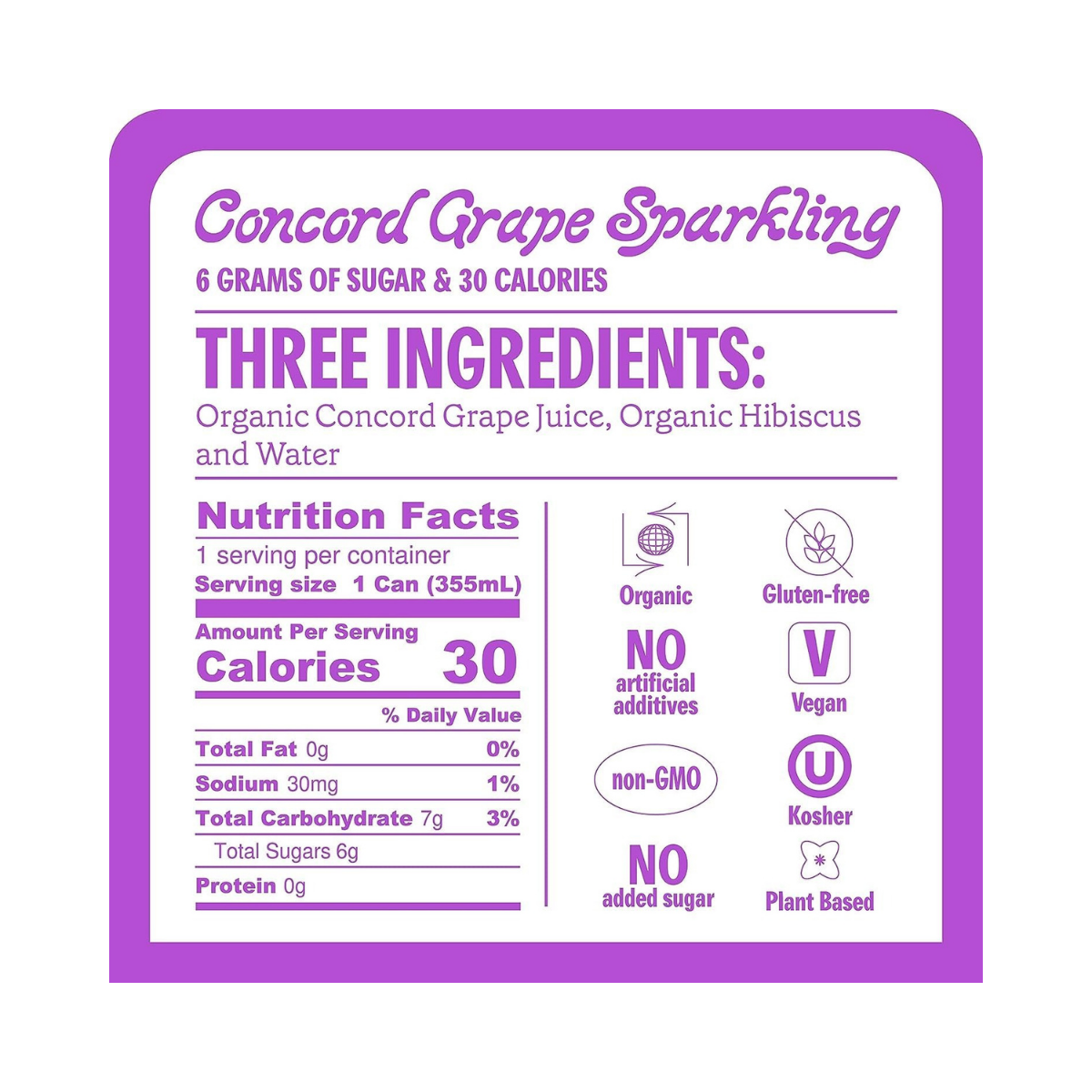 Ruby Hibiscus Water Sparkling Concord Grape OG 12oz