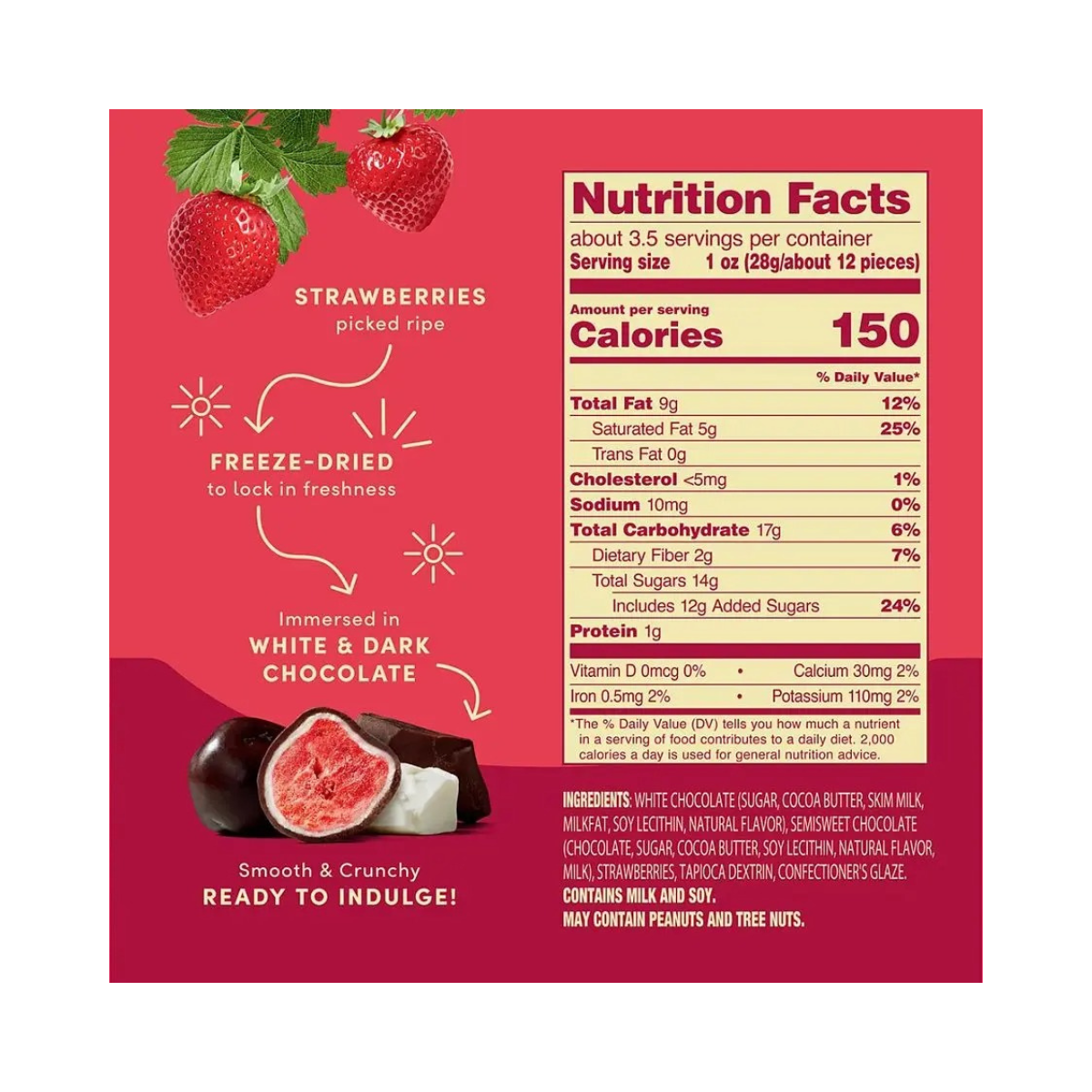 Tru Fru Freeze-Dried Strawberries in White & Dark Chocolate 3.4 oz