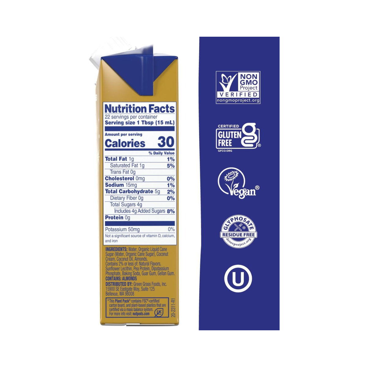 Nutpods Sweet Holiday Nog Almond Coconut 11.2fl oz