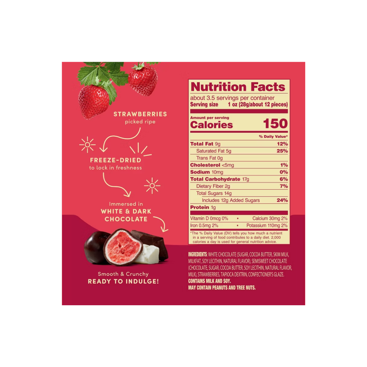 Trufru Dried Strawberry Dark & White Chocolate 3.4 oz