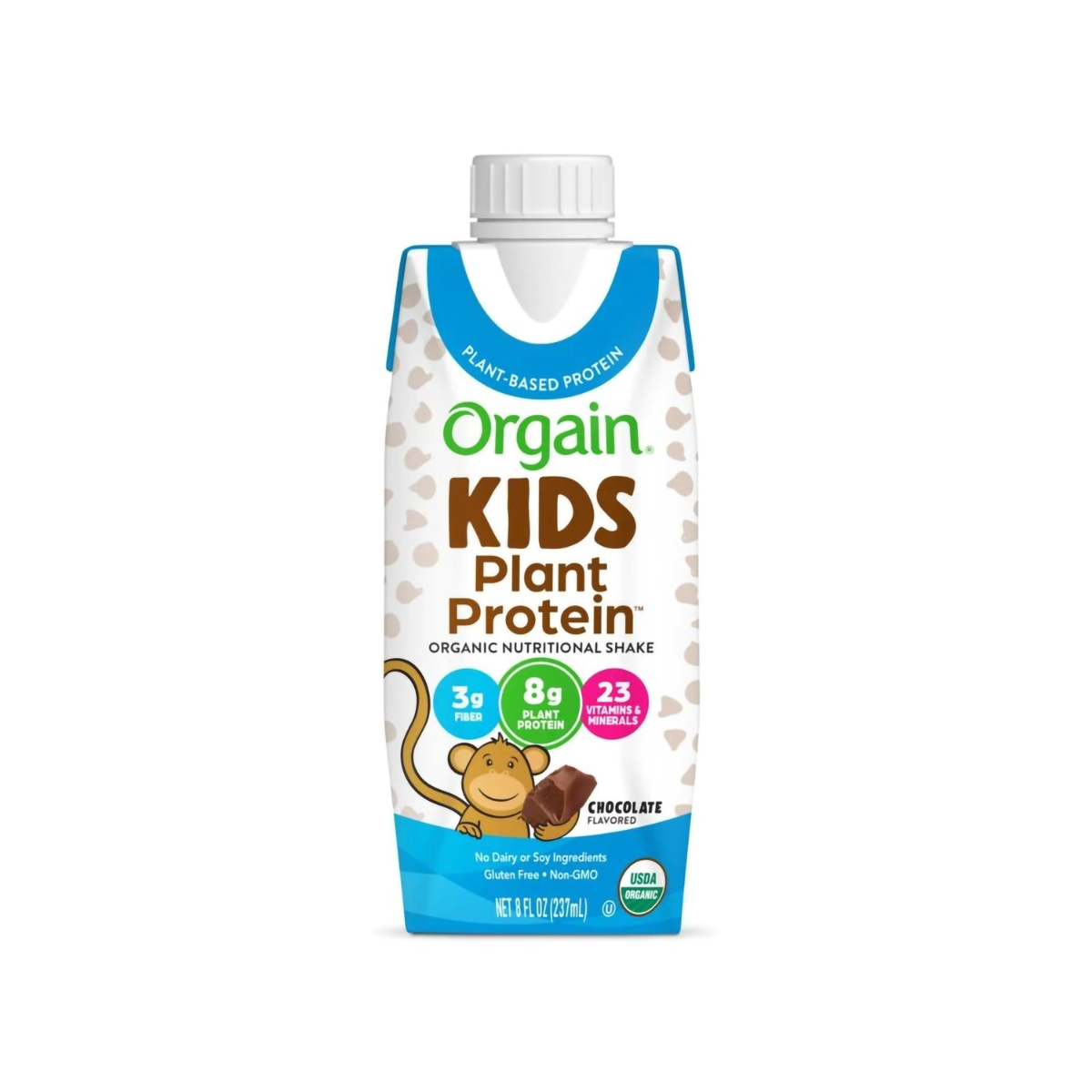 Orgain Organic Kids Vegan Nutritional Shake 23 Vitamins & Minerals Chocolate 12c