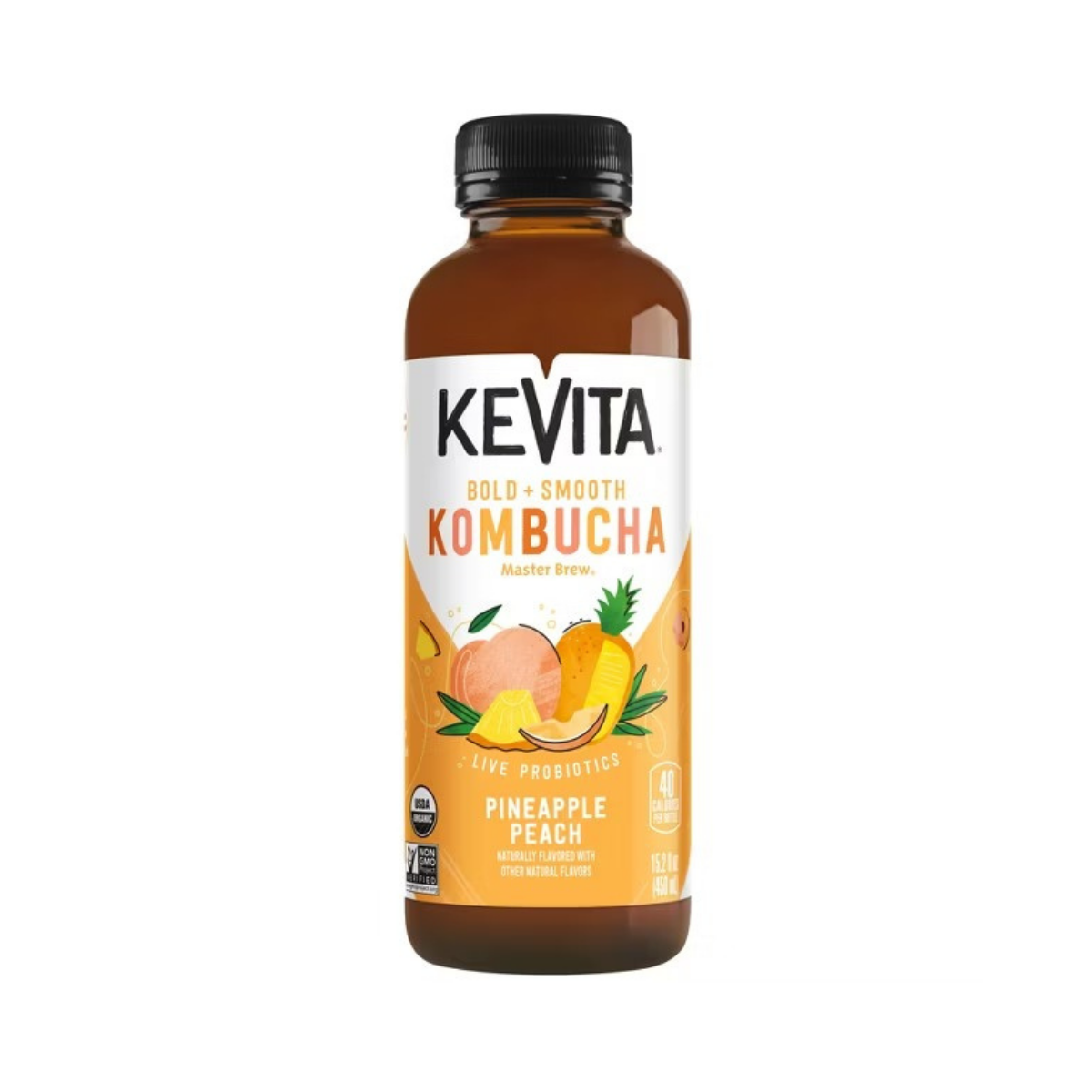KeVita Pineapple Peach Master Brew Kombucha 15.2fl oz – Orgánica