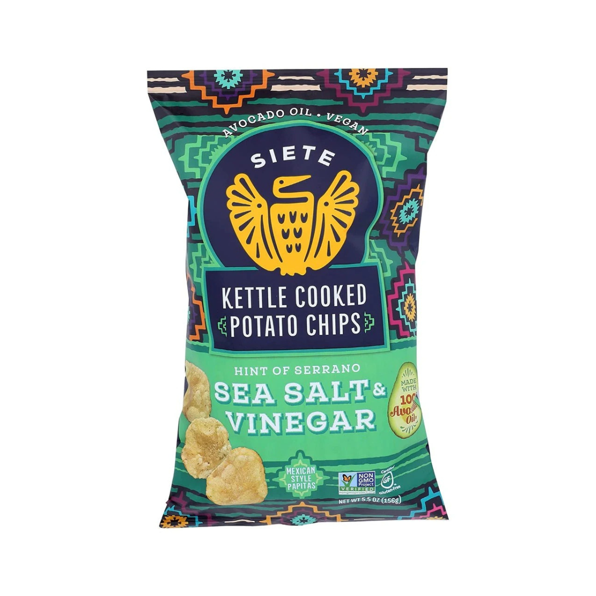 Siete Sea Salt and Vinegar Kettle Cooked Potato Chips 5.5oz