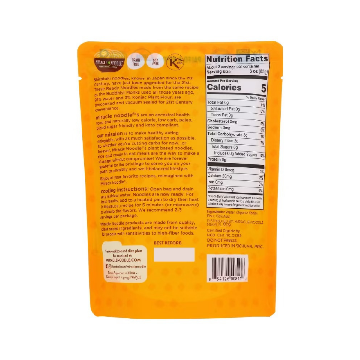 Miracle Noodle Organic Angel Hair Style Noodles 7oz