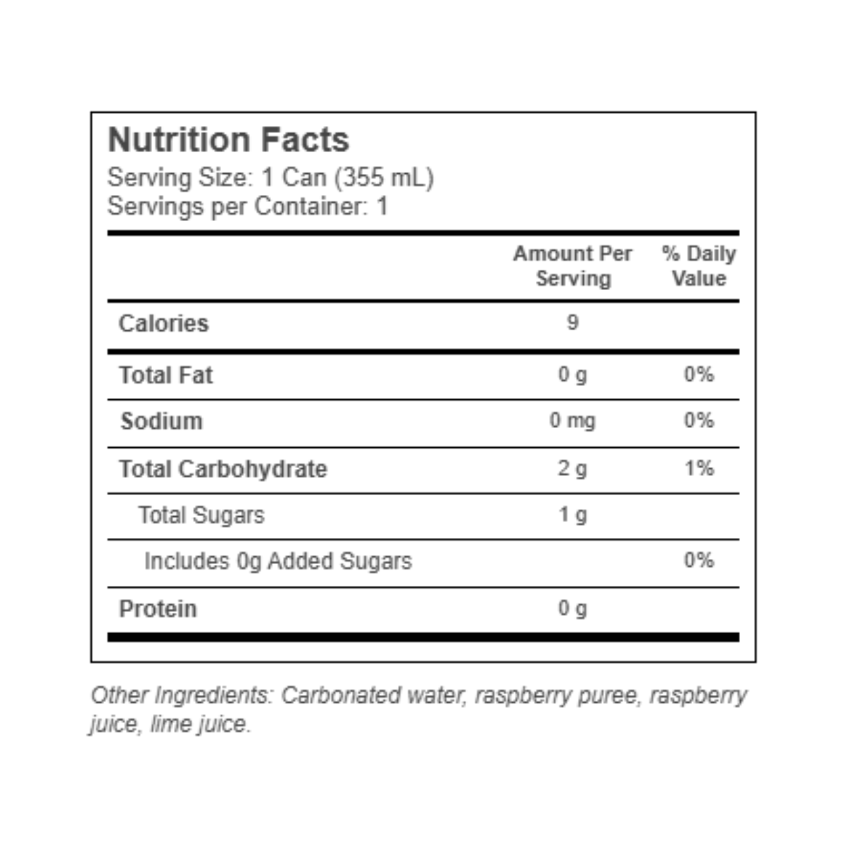 Spindrift Sparkling Water Raspberry Lime 8c