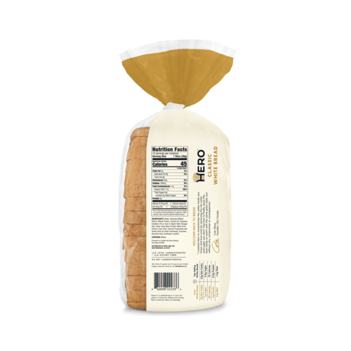 Hero Bread Classic White Bread 450g