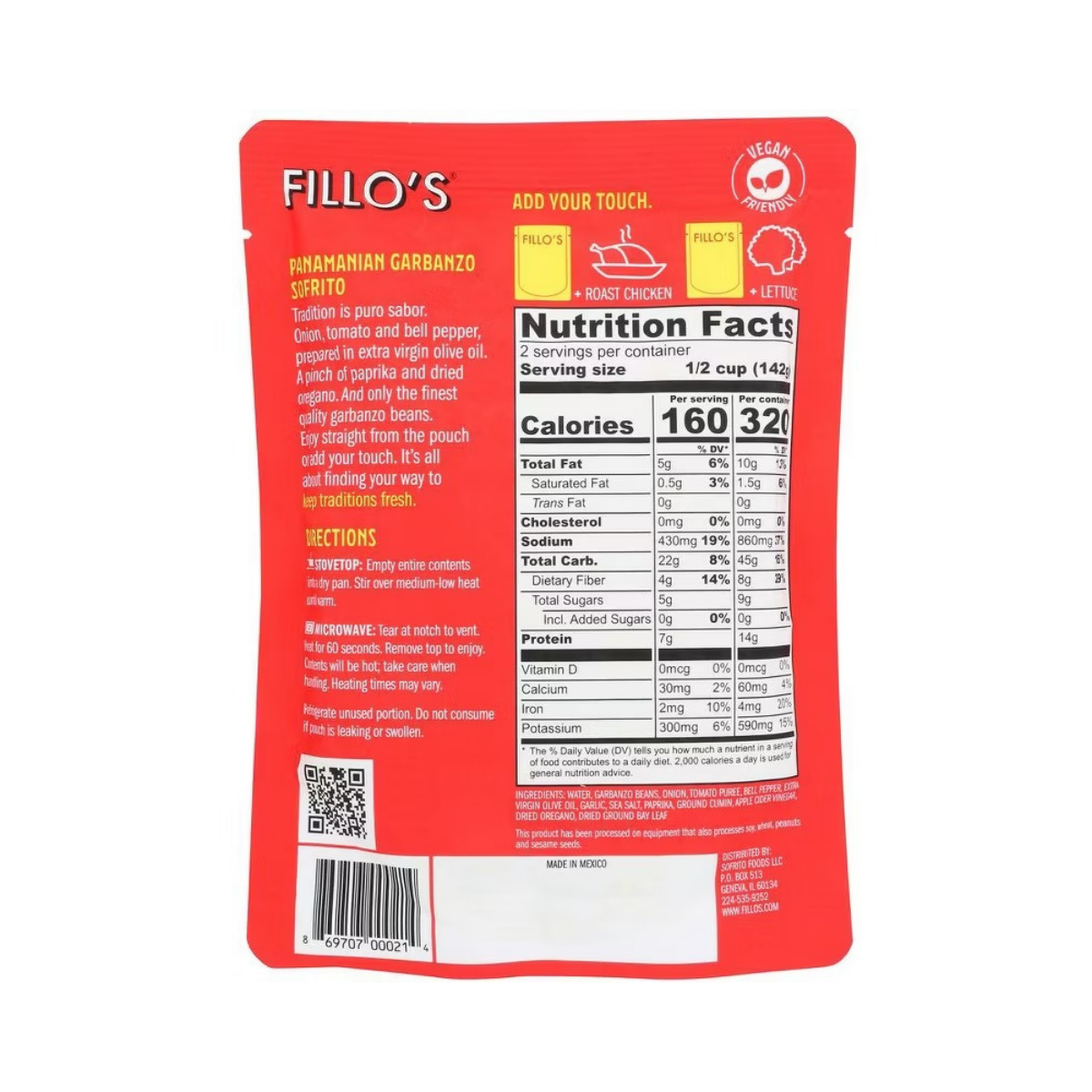 Fillo's Panamanian Garbanzo Beans 10oz