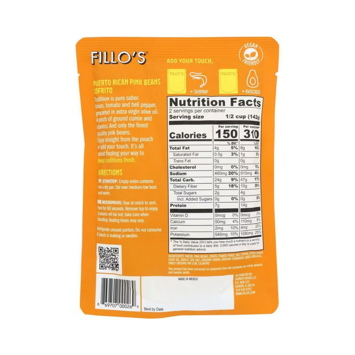 Fillo's Puerto Rican Pink Beans 10oz