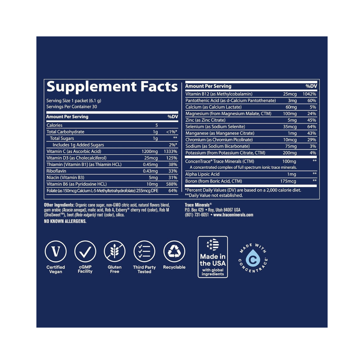 Trace Minerals Electrolyte Stamina PowerPak Watermelon 30c