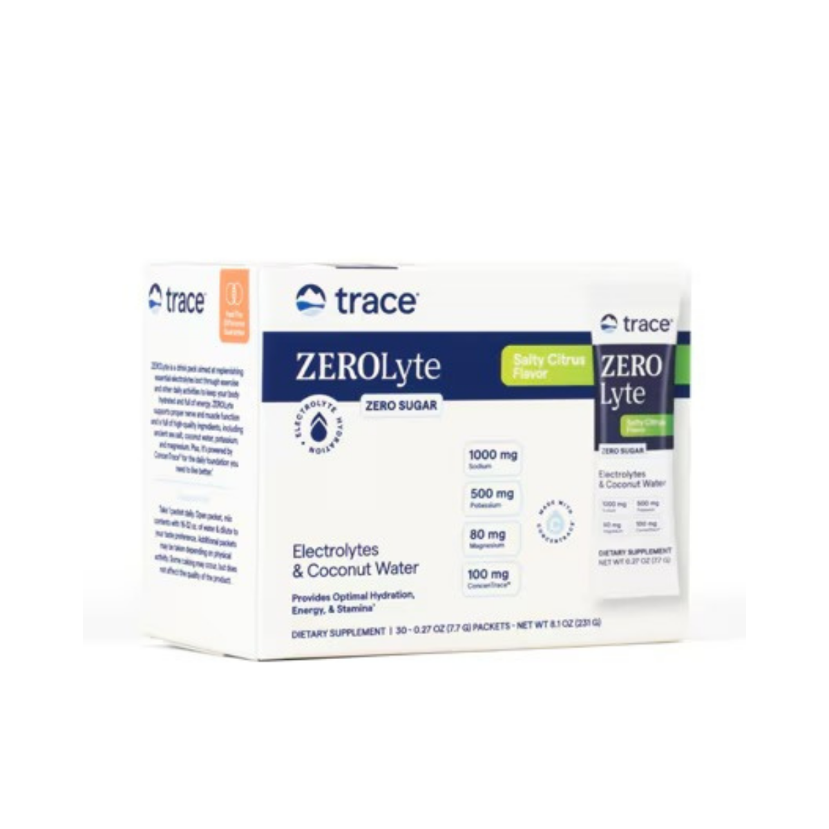 Trace Minerals ZEROLyte Electrolyte Drink Mix Salty Citrus 30c