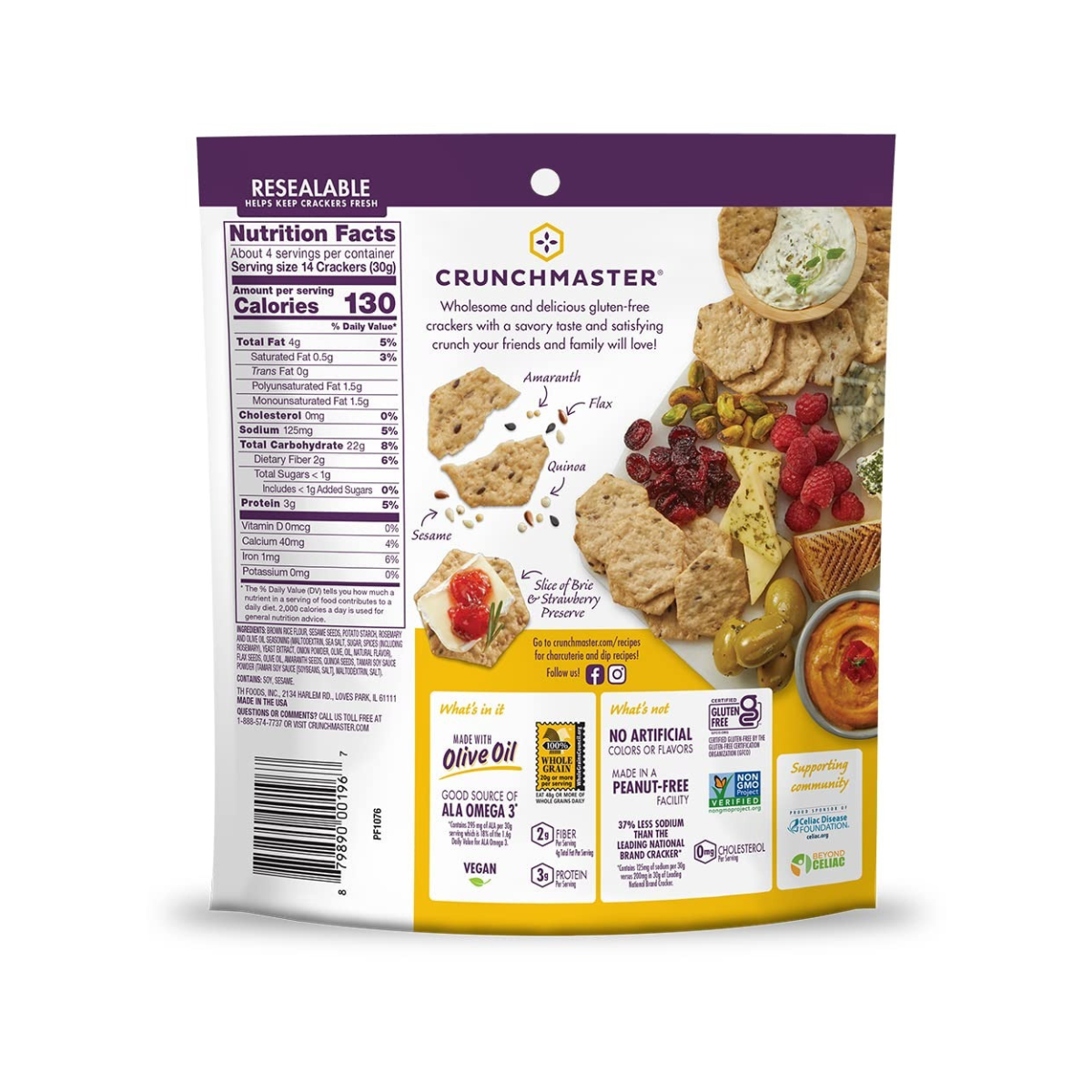 Crunchmaster Rosemary and Olive Oil Multiseed Crackers