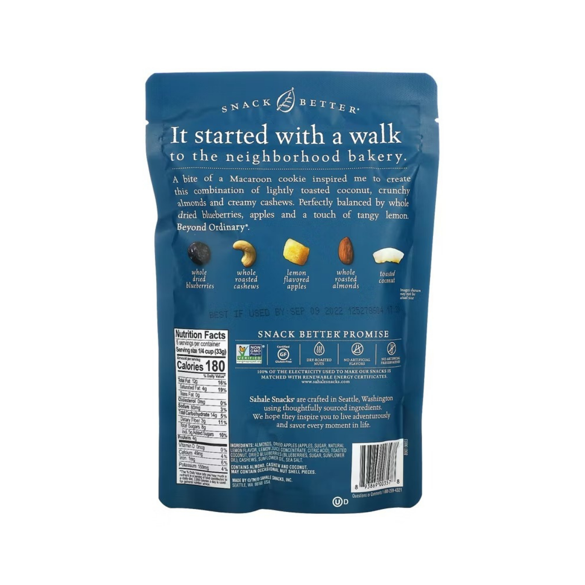 Sahale Snacks Almond Trail Mix Berry Macaroon 7oz